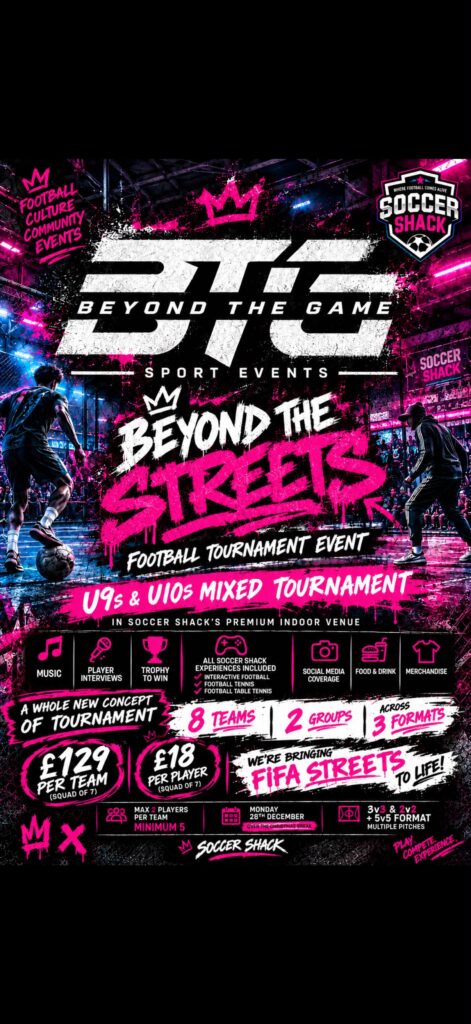 BTG Sport Events: Beyond The Streets Football Tournament Event flyer