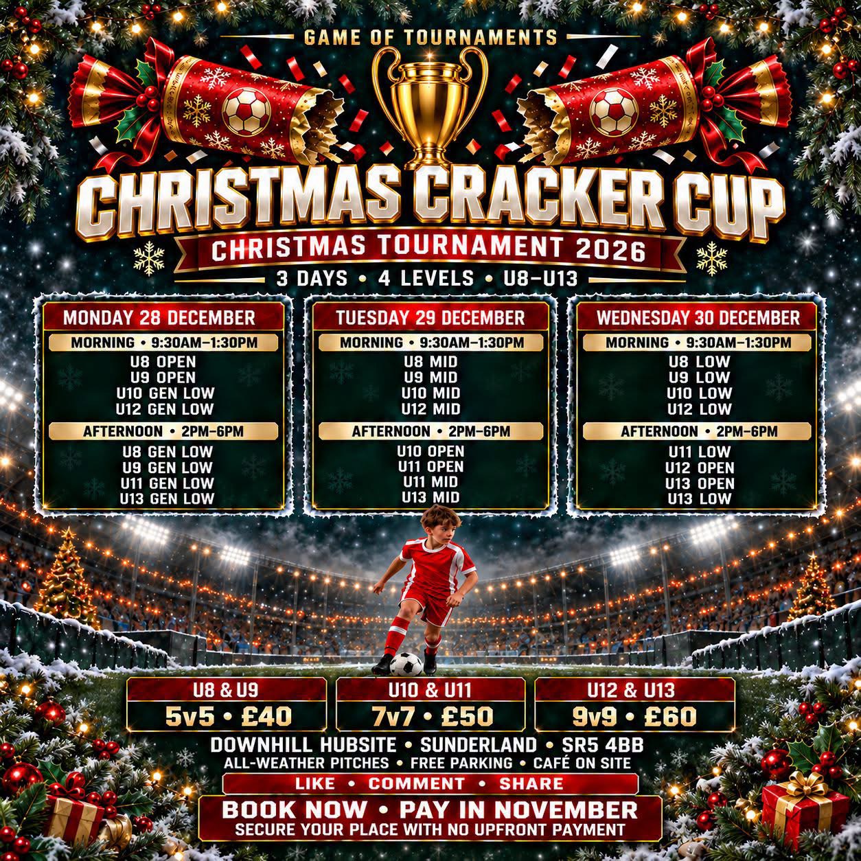 Christmas Cracker Cup – Christmas Tournament 2026 flyer