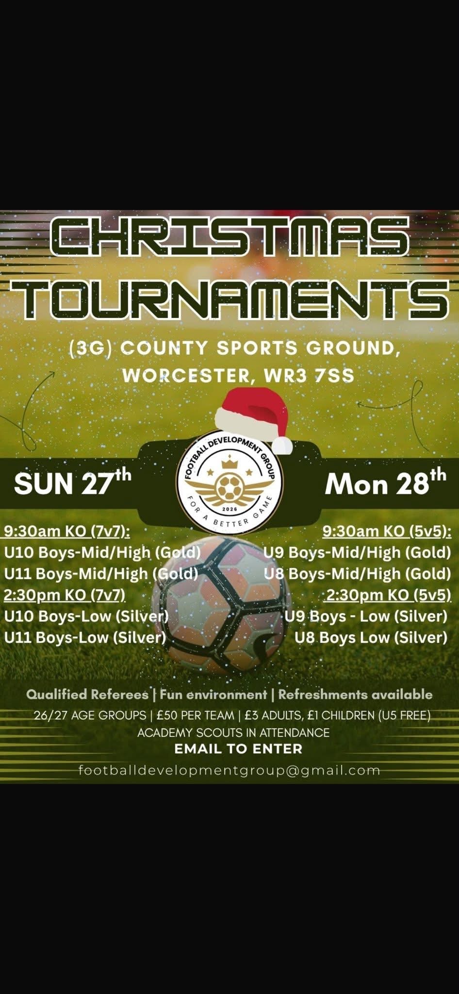 Christmas Tournaments flyer