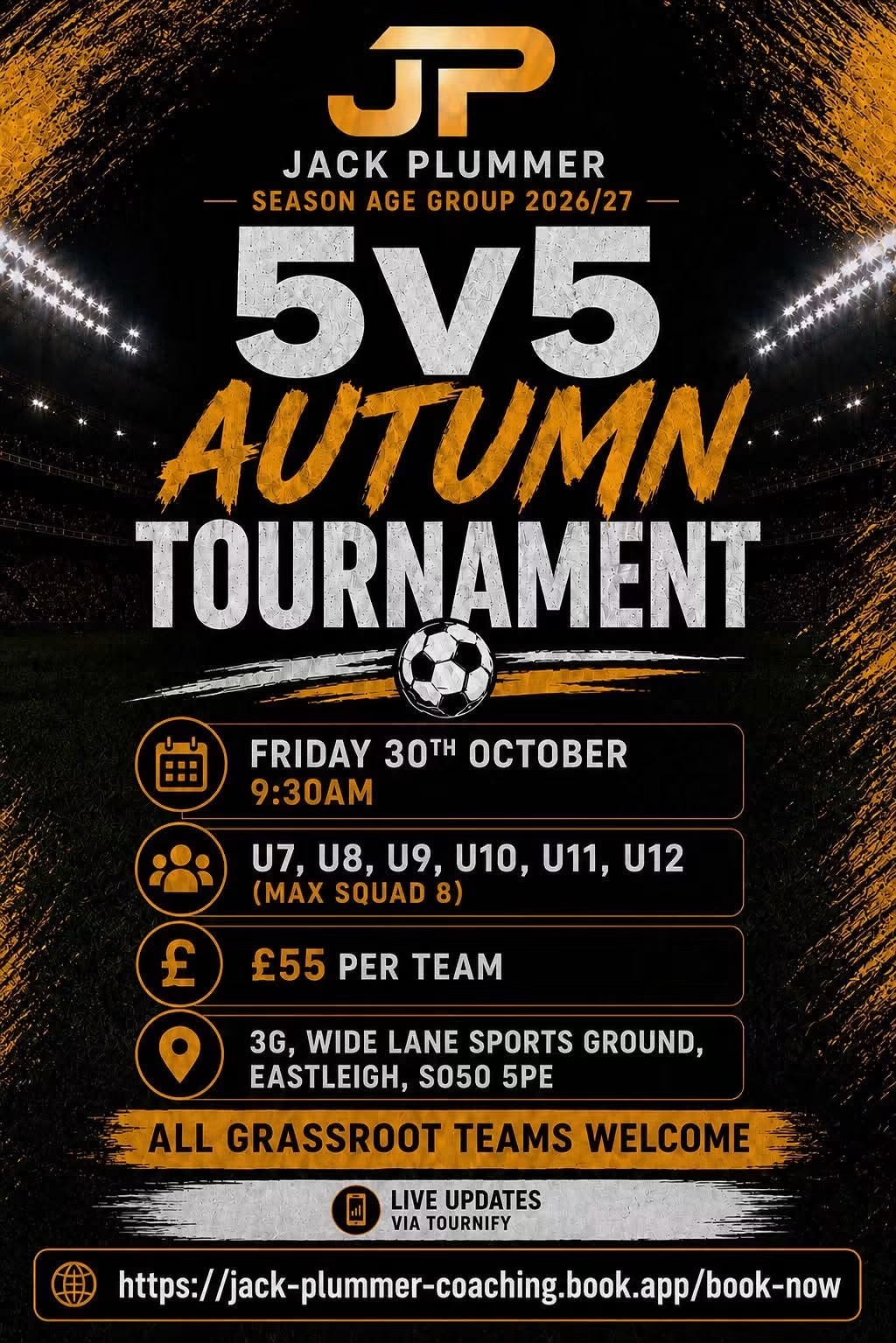 Jack Plummer 5v5 Autumn Tournament flyer